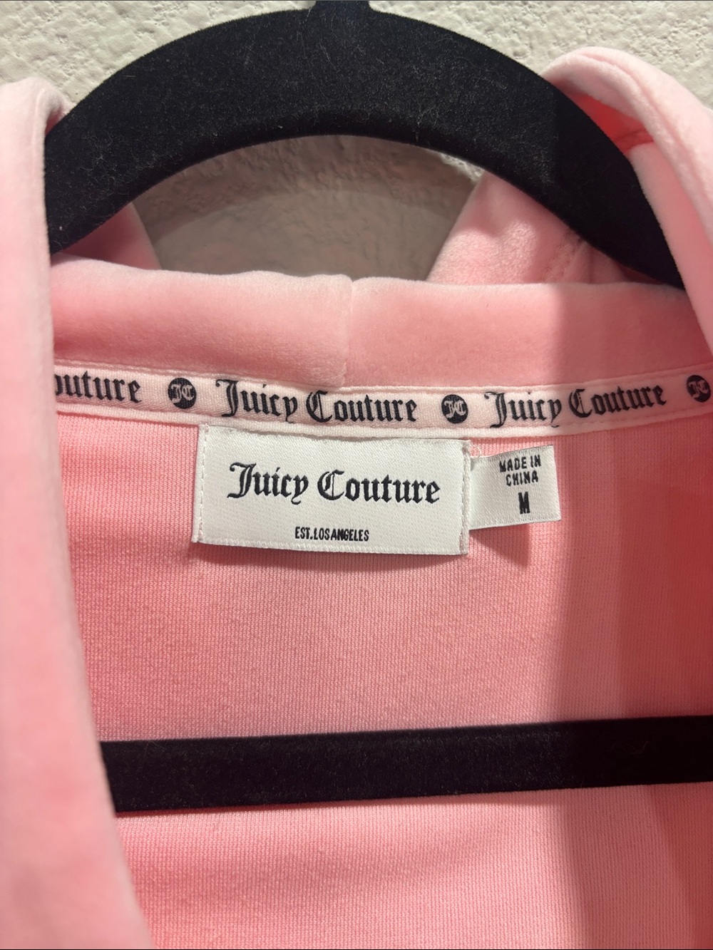 Juicy Couture Pink Velour Cropped Hoodie - Picture 3 of 5